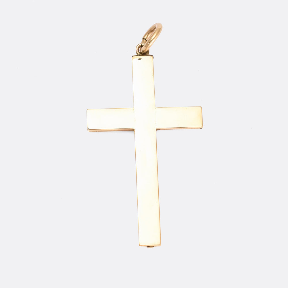 Victorian Gold & Enamel Crucifix Pendant