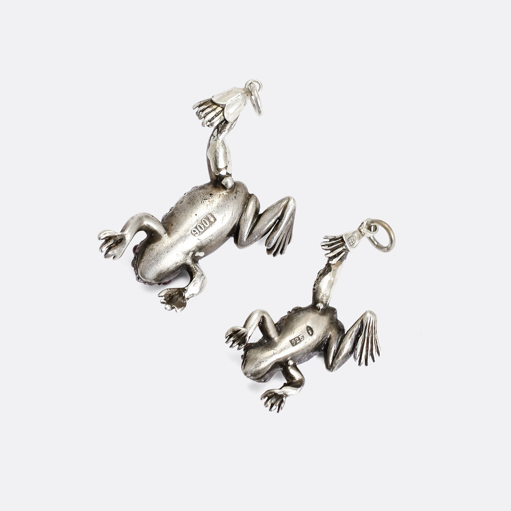 Victorian Mummy & Baby Frog Pendants