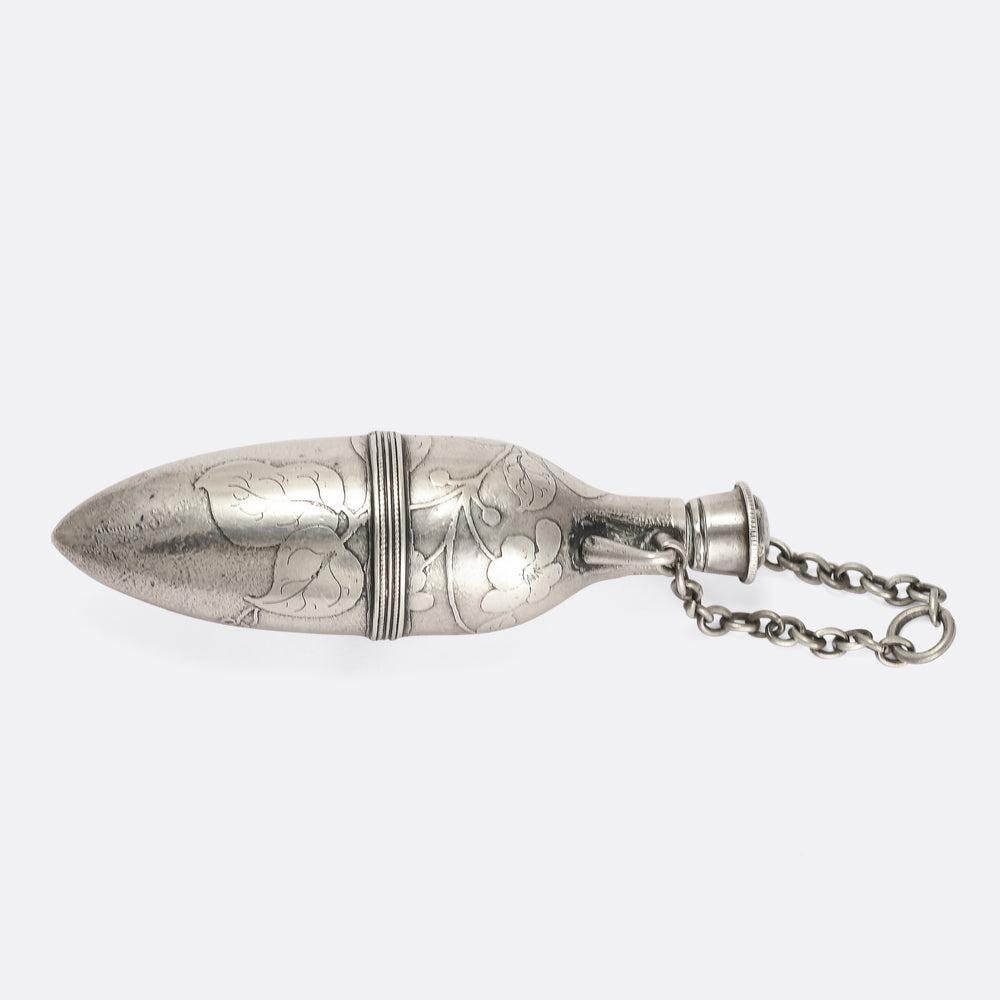 Victorian Silver Amphora Scent Bottle Pendant