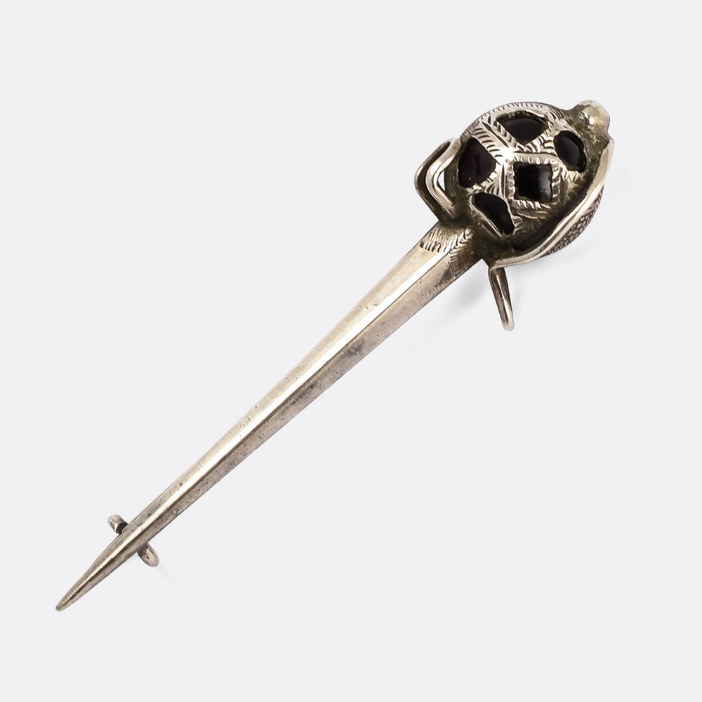 Victorian Silver Broadsword Brooch