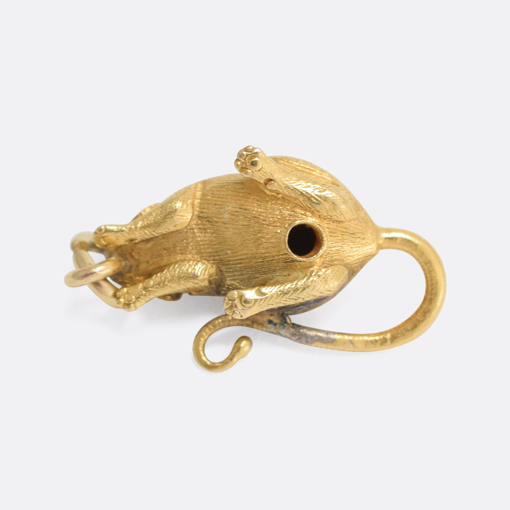 Victorian 15k Gold Mouse Charm
