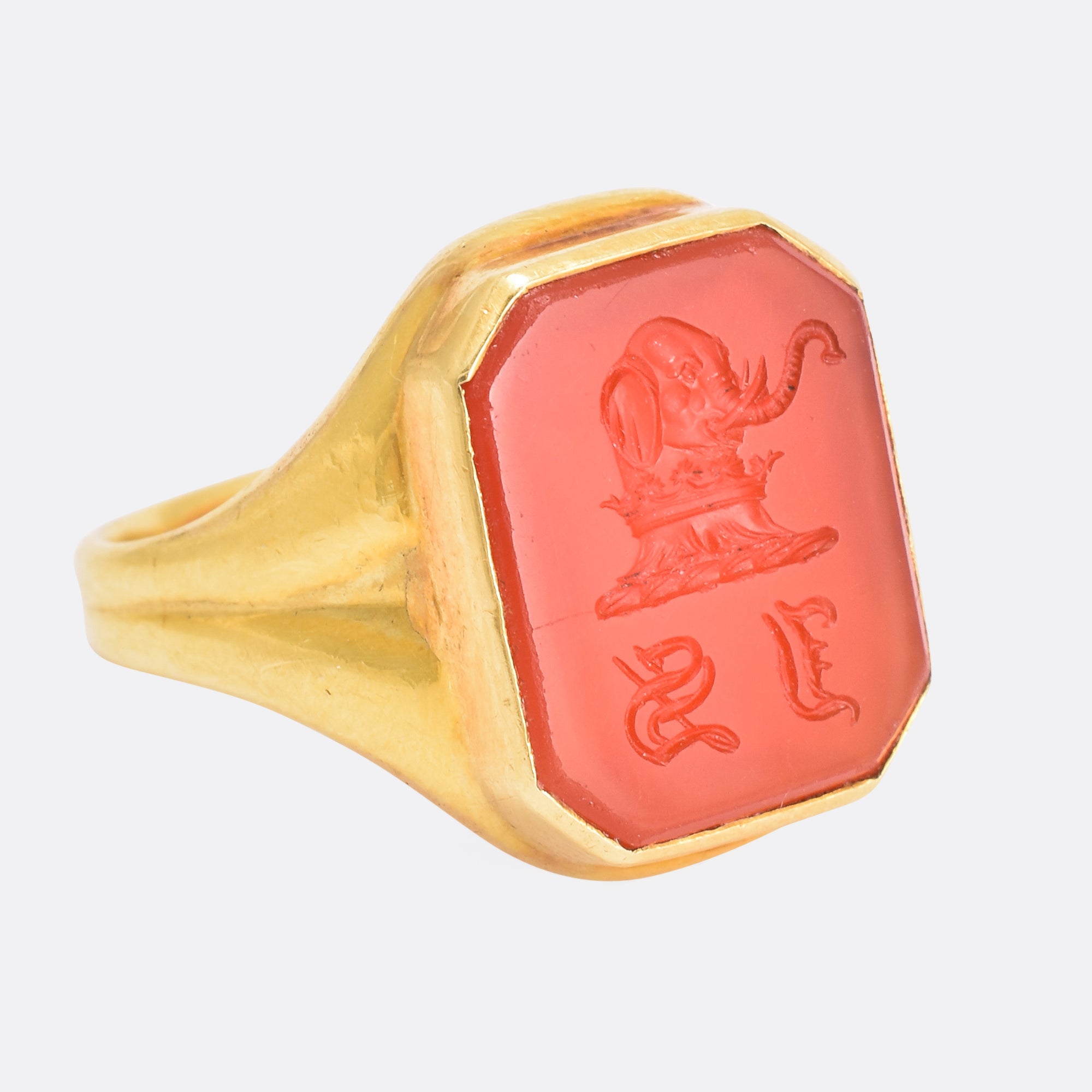 Georgian Era Carved Carnelian Signet Ring