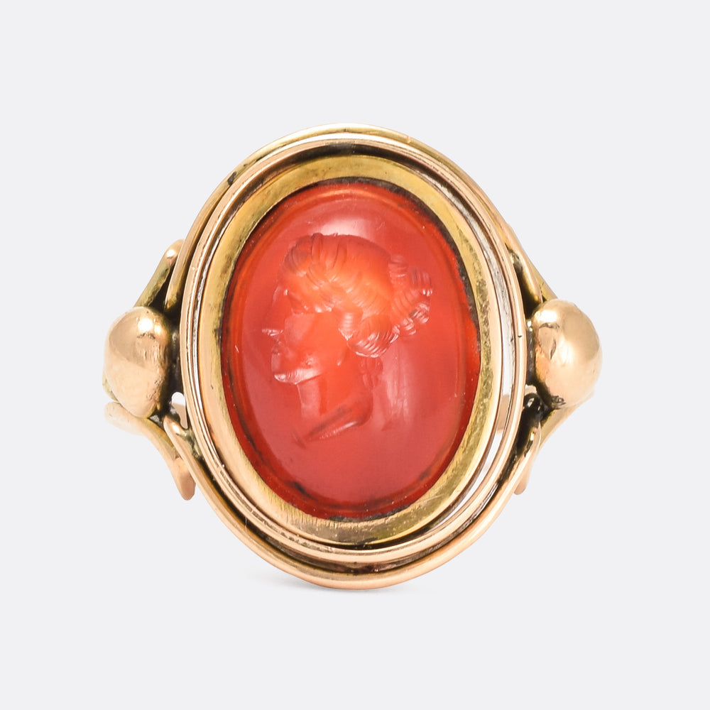 Victorian Erotic Intaglio Swivel Ring