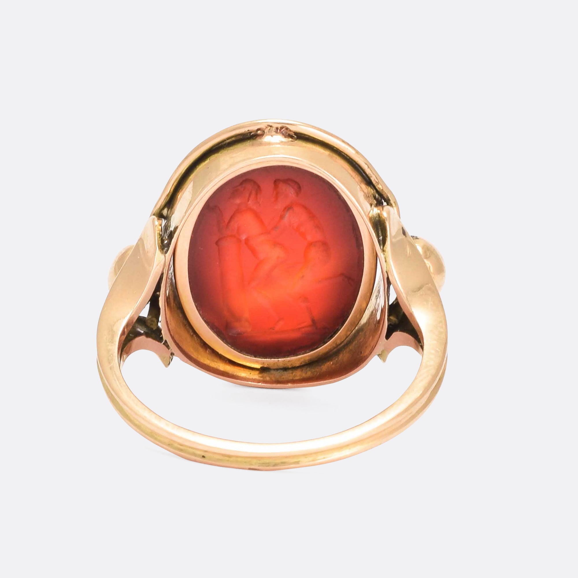 Antique agate Swivel Ring