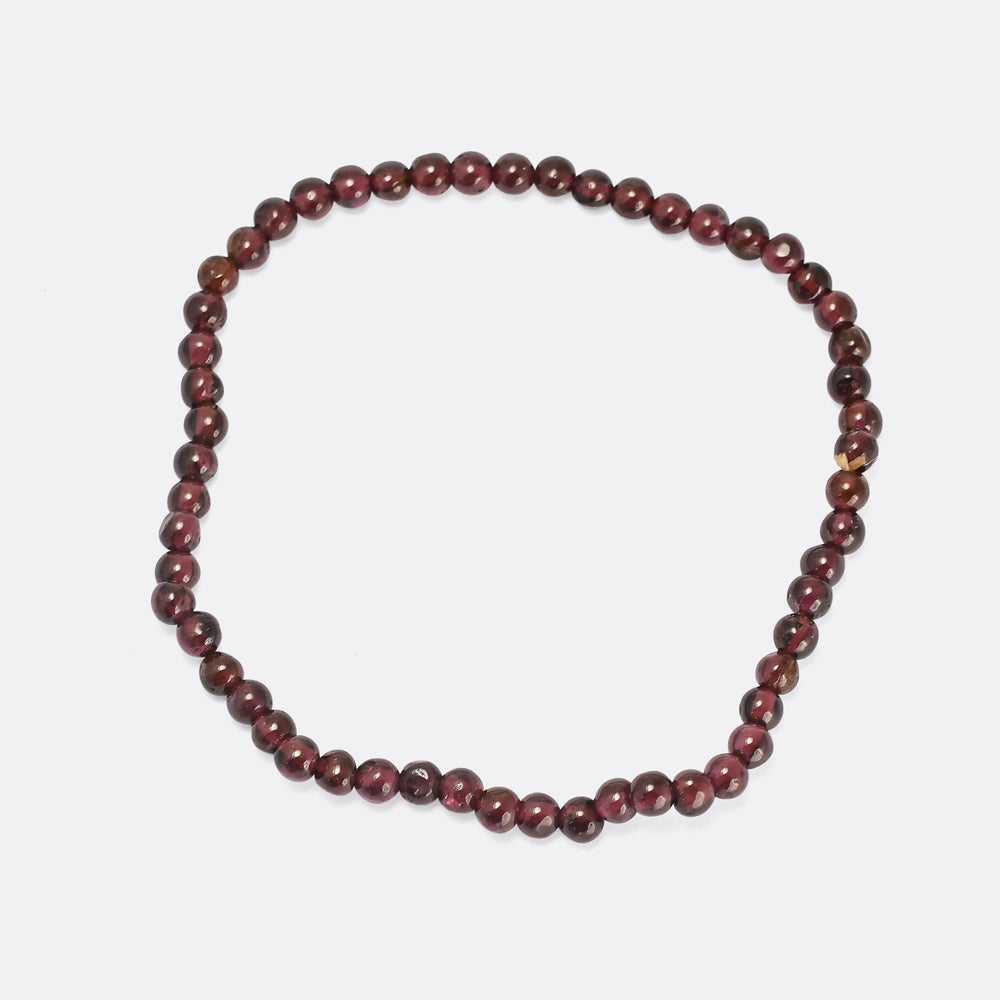 Vintage Almandine Garnet Bead Bracelet