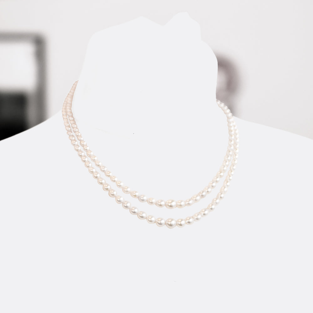 Vintage Double String Pearl Necklace